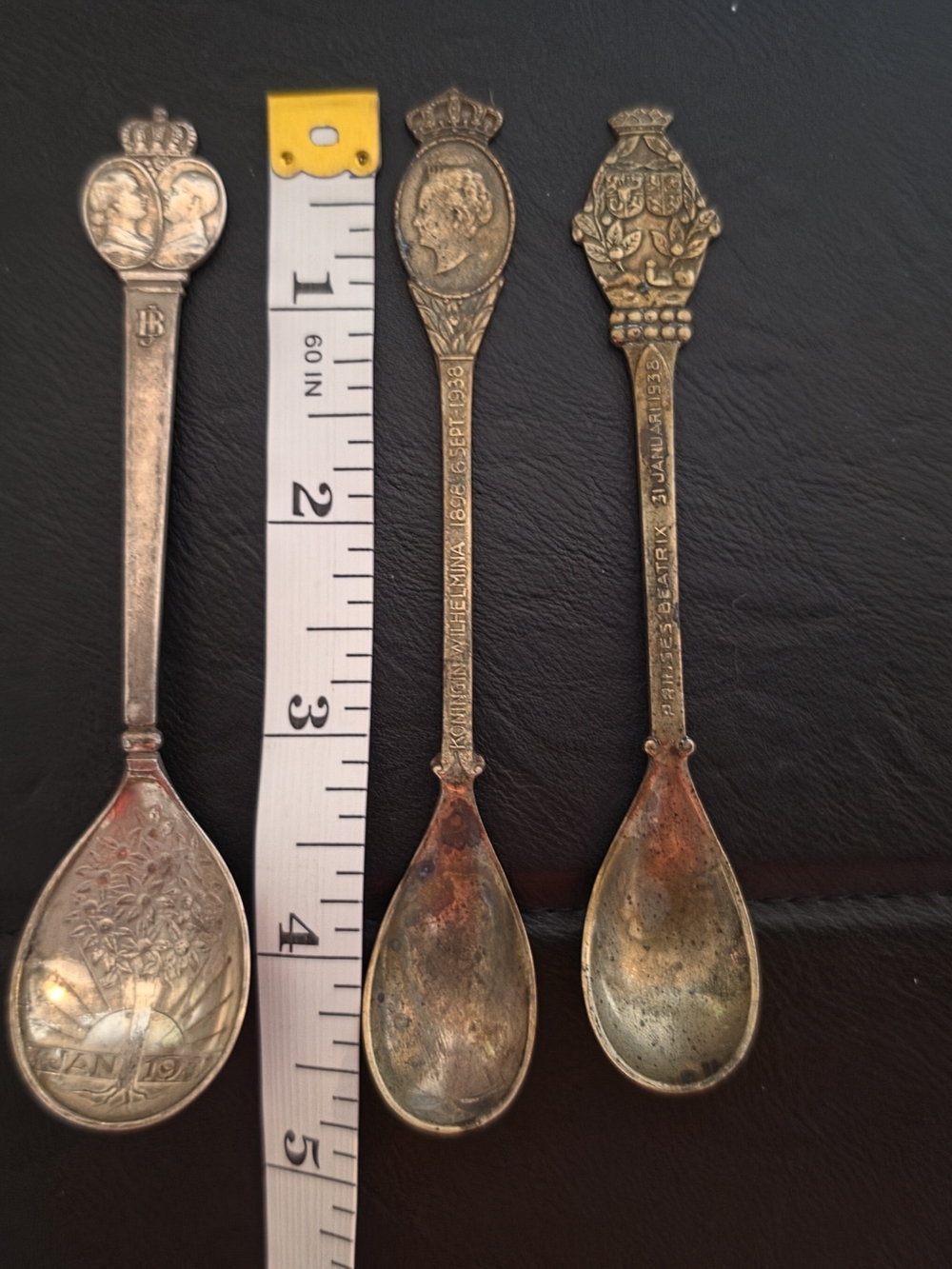 Antique Dutch Decorative Silver Plate Souvenir Spoons – Set of 3